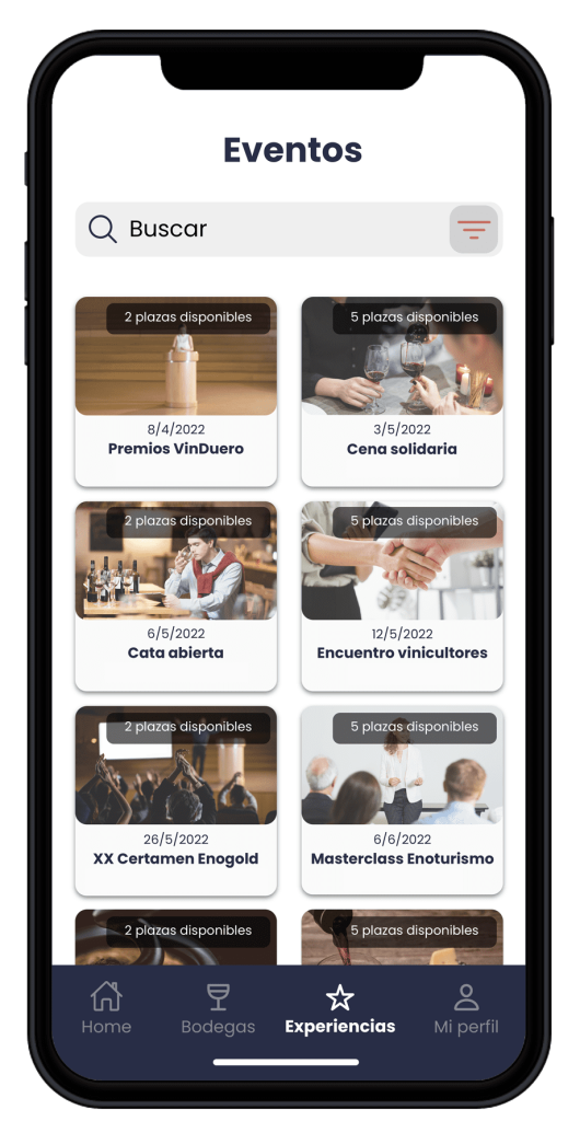 Enolvers.app Módulo Eventos