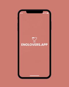 Imagen de un teléfono con el logo de Enolovers.app