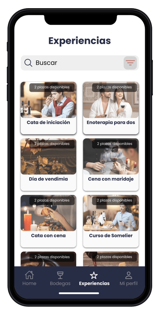 Mockups-Aplicacion-Enolovers-Experiencias Enolvers.app Módulo Experiencias